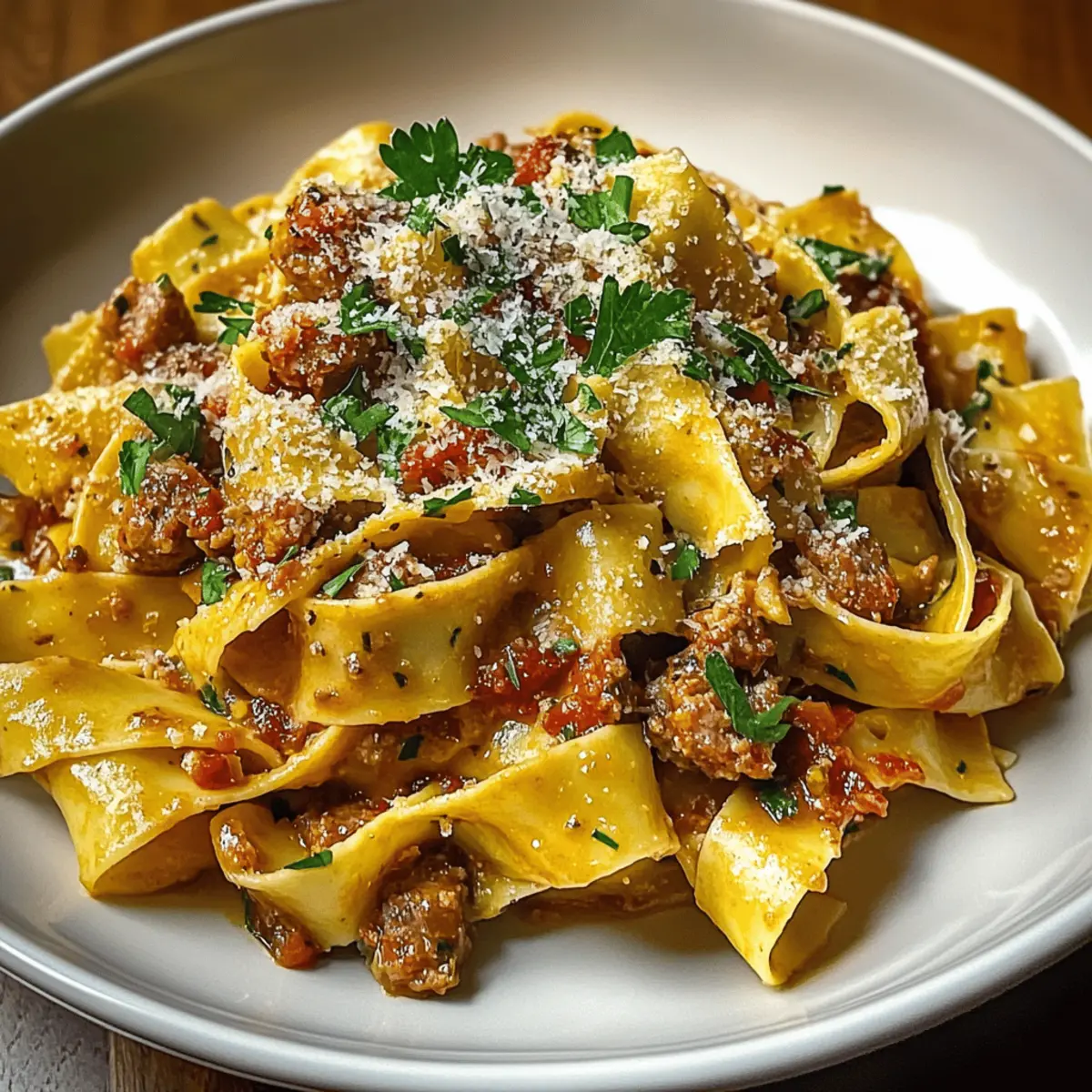 Creamy Calabrian Chili Pappardelle with Sausage & Fennel Bliss