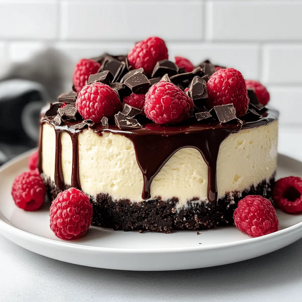 Irresistible Dark Chocolate Raspberry Cheesecake Delight