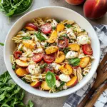 Peach Caprese Pasta Salad