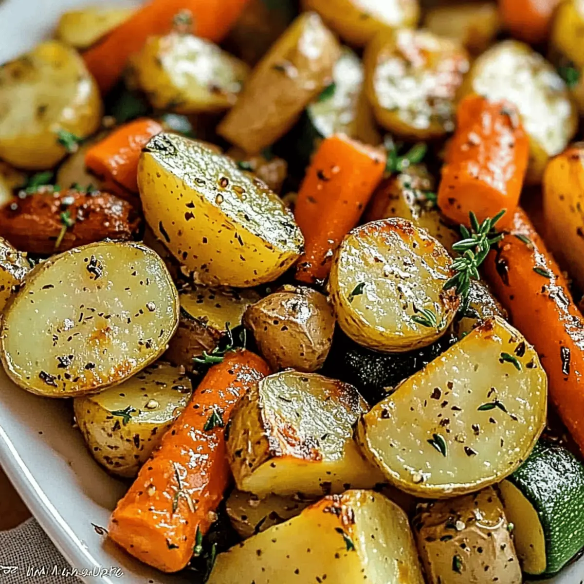 Garlic Herb Roasted Potatoes, Carrots, and Zucchini Bliss