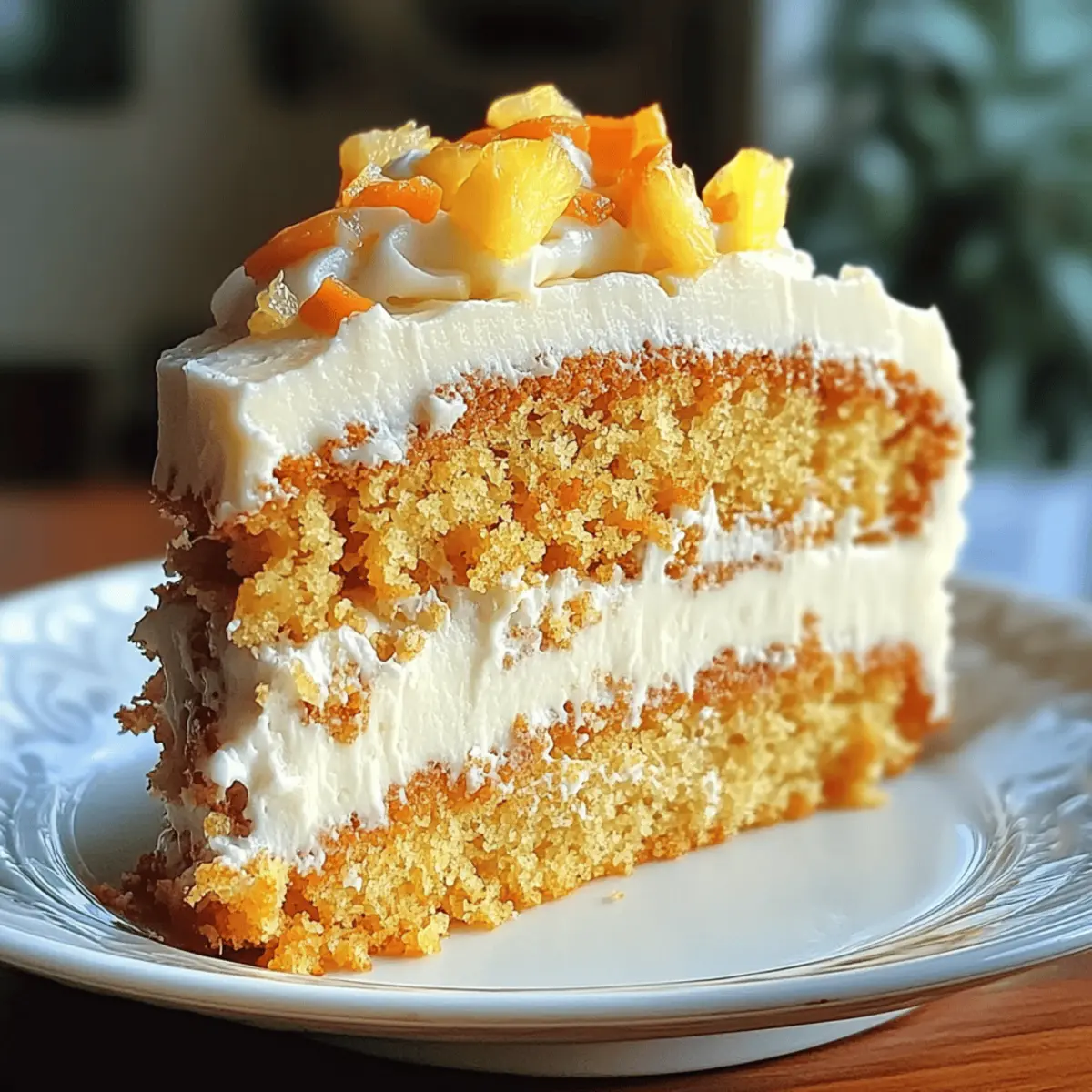 Pineapple Carrot Cream Cake: Tropical Bliss in Every Bite