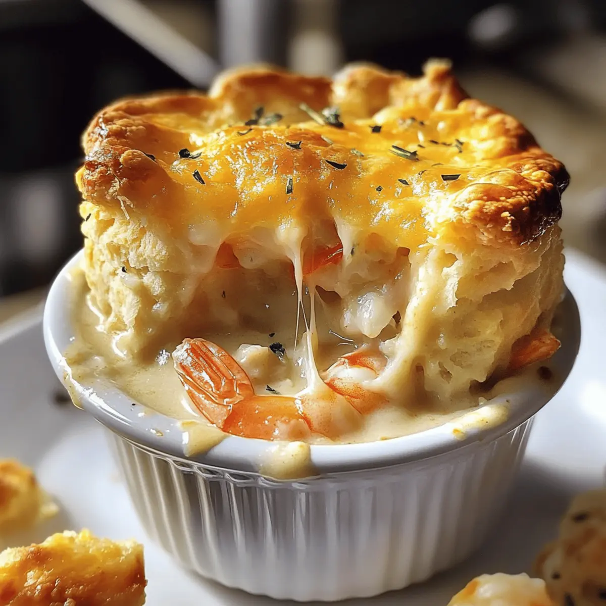 Comforting Cheddar Bay Biscuit Seafood Pot Pie Delight