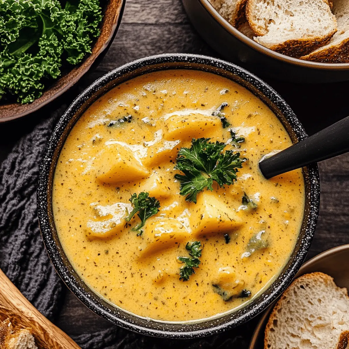 Comfort in a Bowl: Hearty Cheddar Garlic Herb Potato Soup