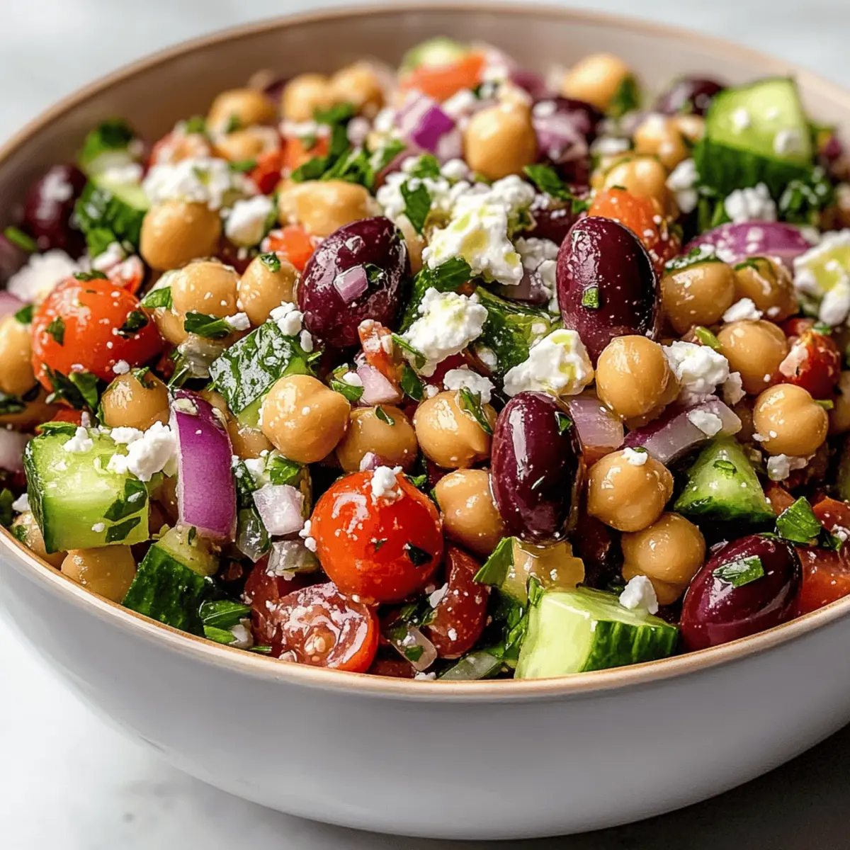 Mediterranean Chickpea Feta Salad: Fresh, Colorful Goodness