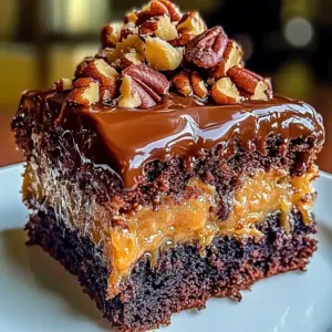 German Chocolate Poke Cake