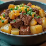 Crockpot Loaded Steak and Potato Bake