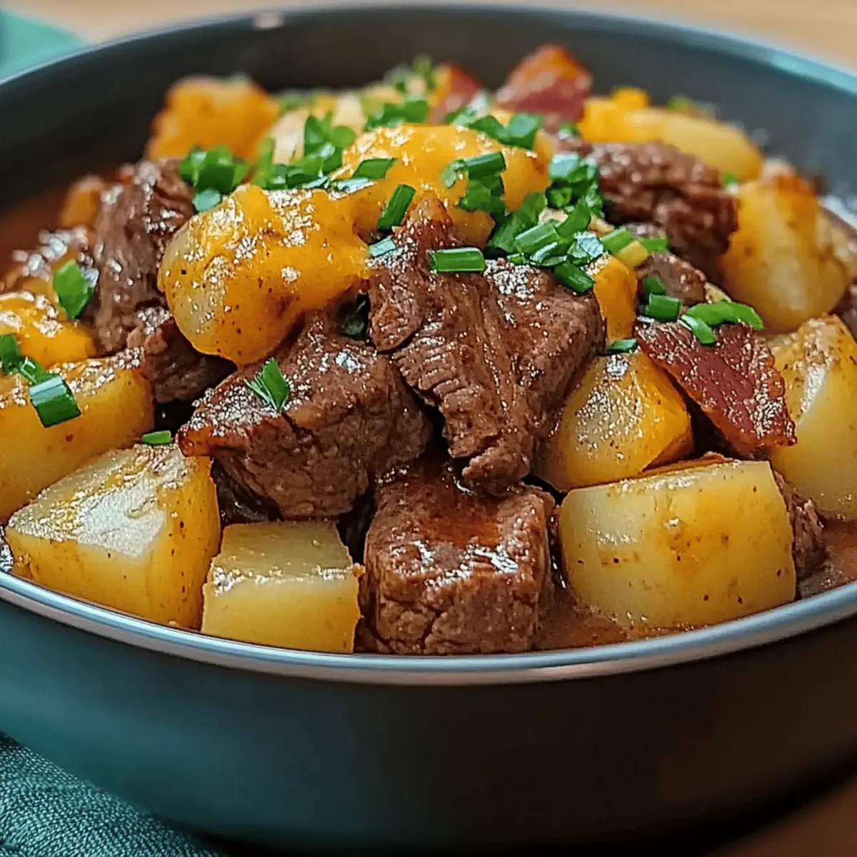 Crockpot Loaded Steak and Potato Bake for Cozy Family Nights