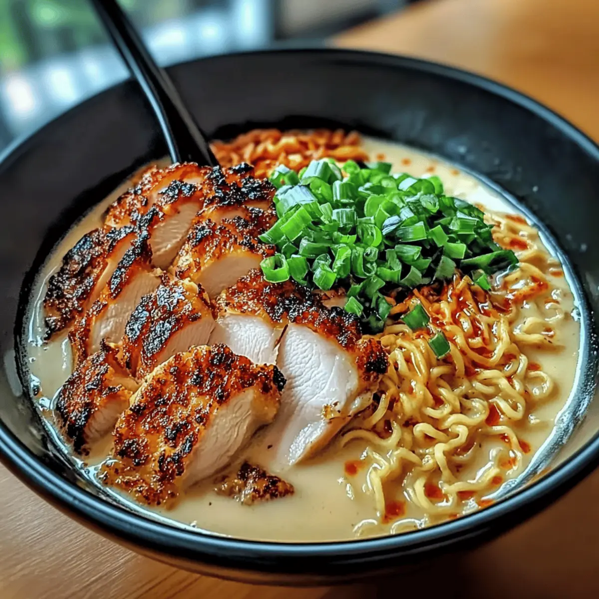 Fiery Chicken Ramen with Creamy Garlic Sauce You'll Crave