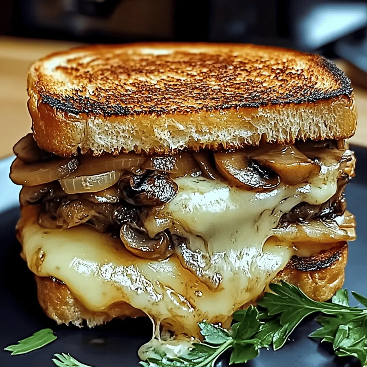 Gourmet Grilled Cheese with Gouda, Roasted Mushrooms & Onions