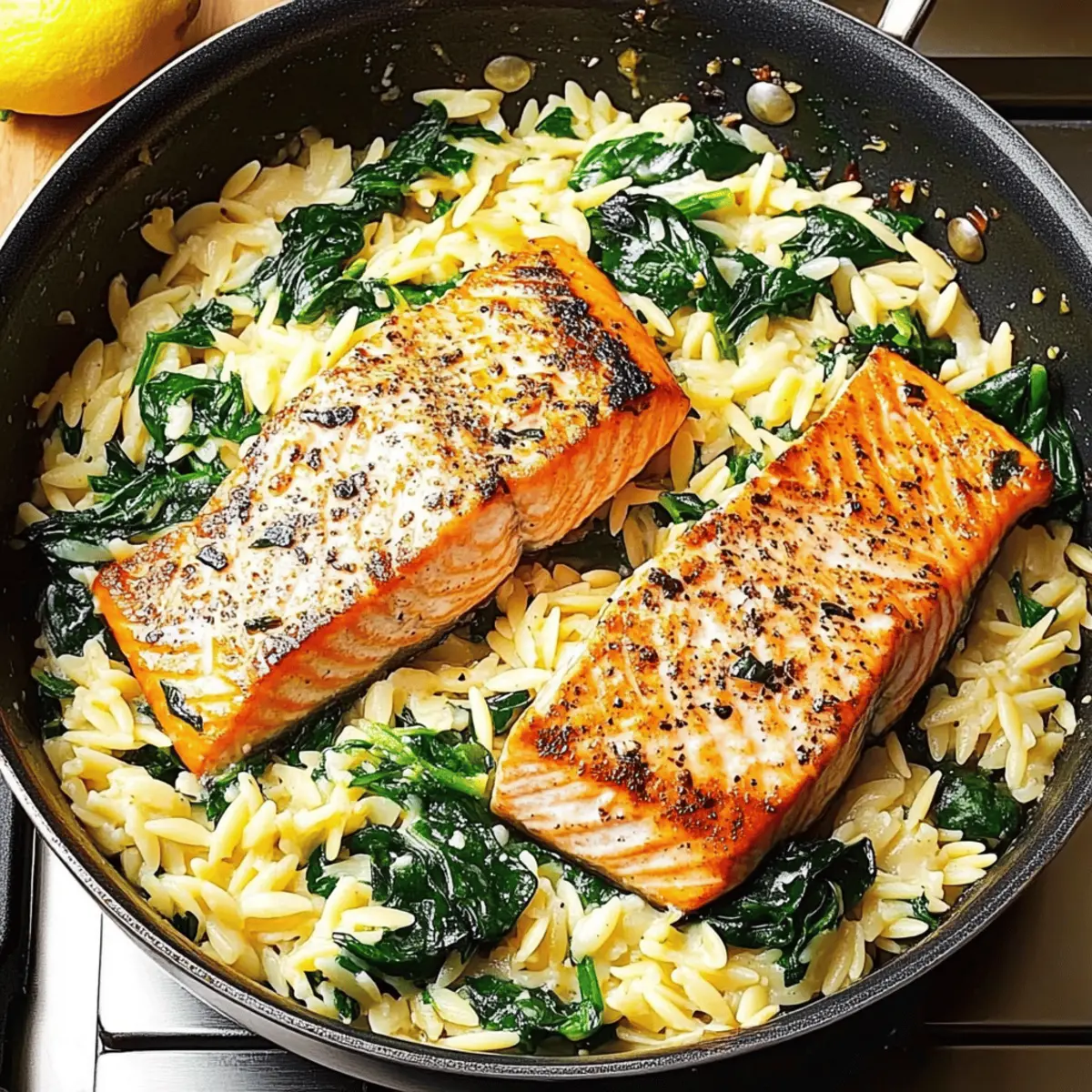 One Skillet Salmon Lemon Orzo for Effortless Gourmet Nights