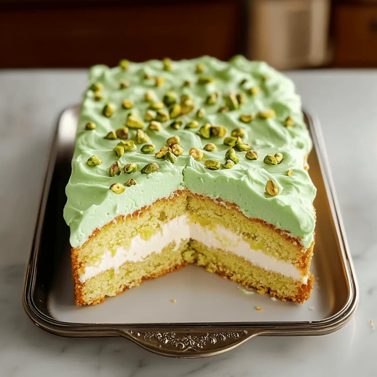 Tropical Pistachio Bliss Cake: A Slice of Summer Joy