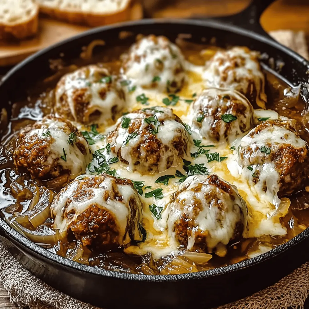 Savory Meatball Dinner with French Onion Soup Delight