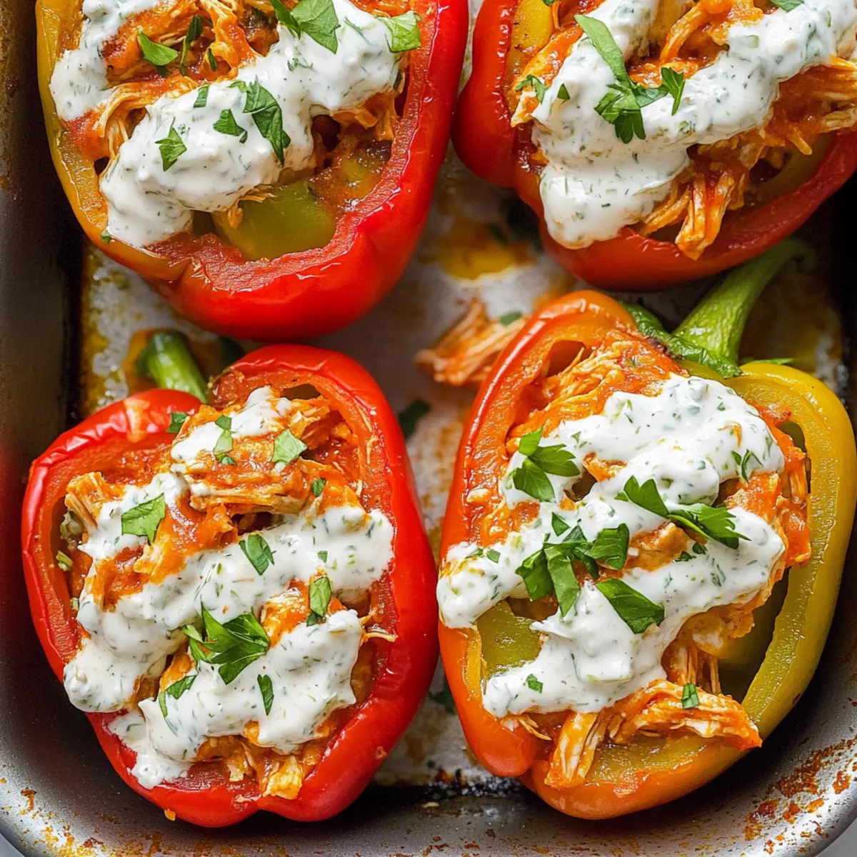 Buffalo Chicken Stuffed Peppers – A Flavorful Healthy Dinner