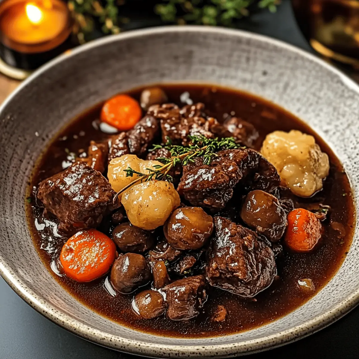 Hearty French-Style Beef Stew with Red Wine and Vegetables