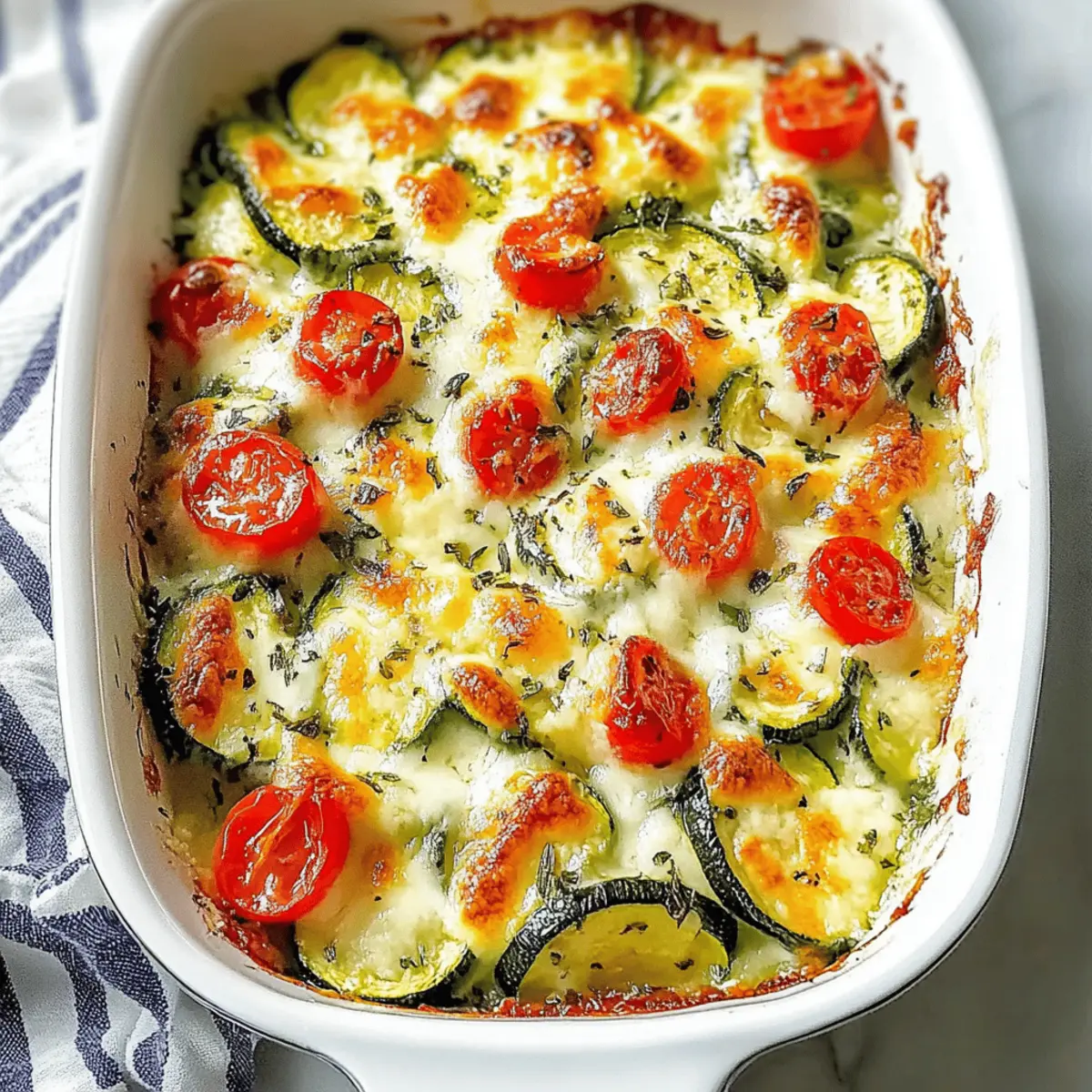 Irresistibly Simple Baked Zucchini and Cheese Delight