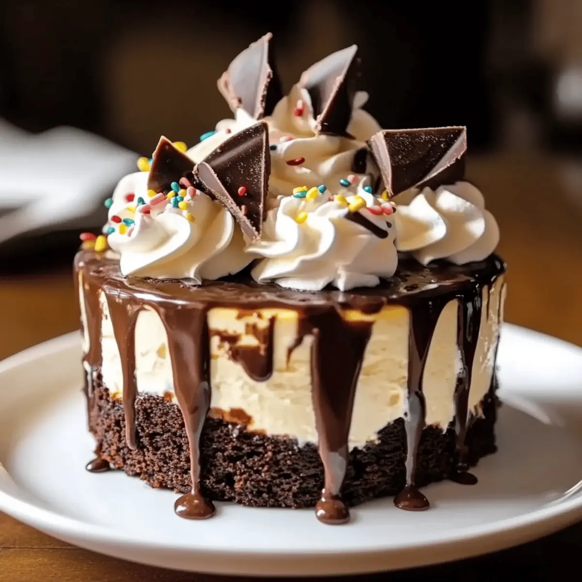 Irresistible Hot Fudge Sundae Brownie Cheesecake Delight