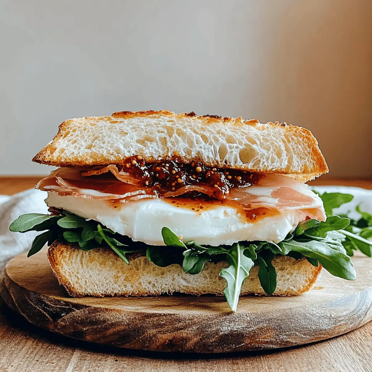 Savory Prosciutto and Cheese Sandwich with Chili Fig Jam Bliss