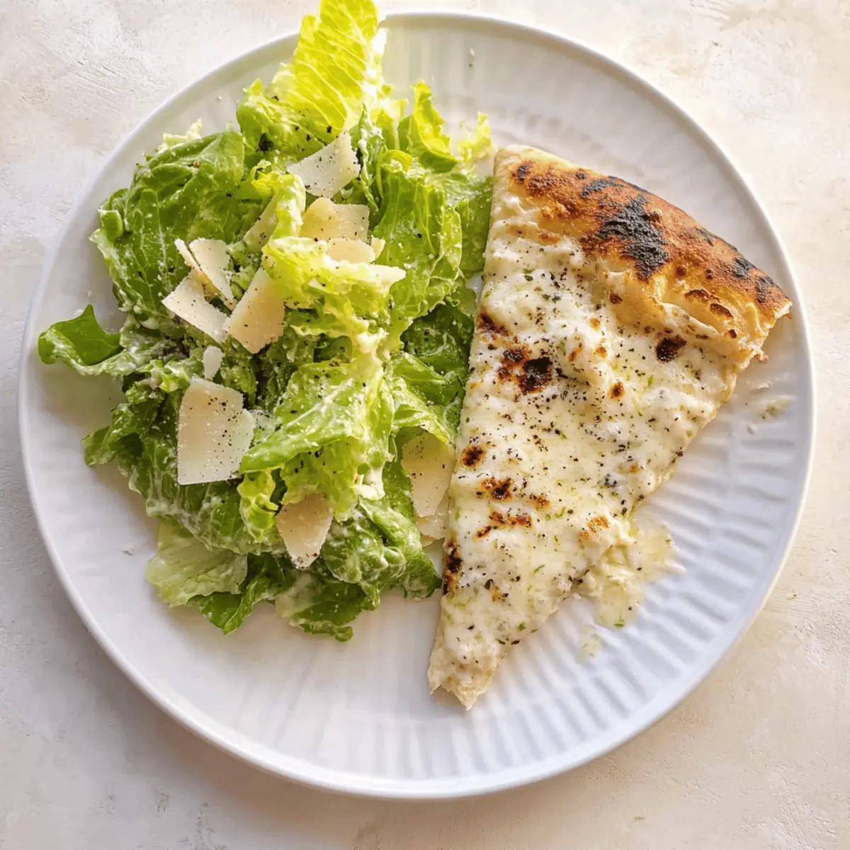 Grilled Cacio e Pepe Pizza with a Fresh Caesar Twist