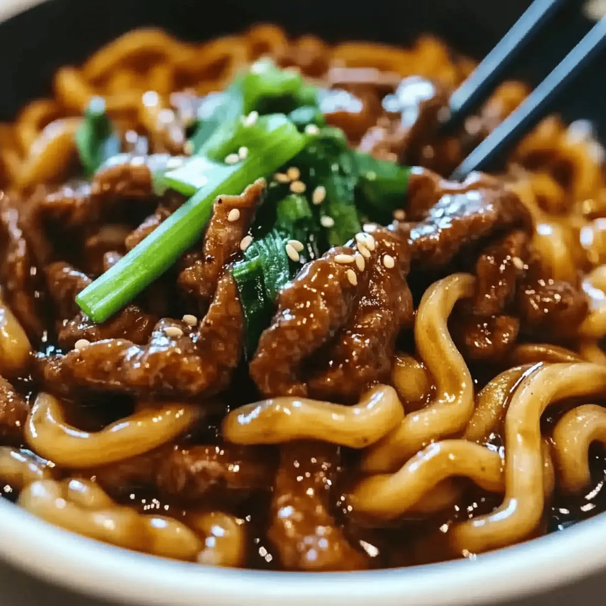 Savory Beef Black Pepper Udon Ready in Just 30 Minutes
