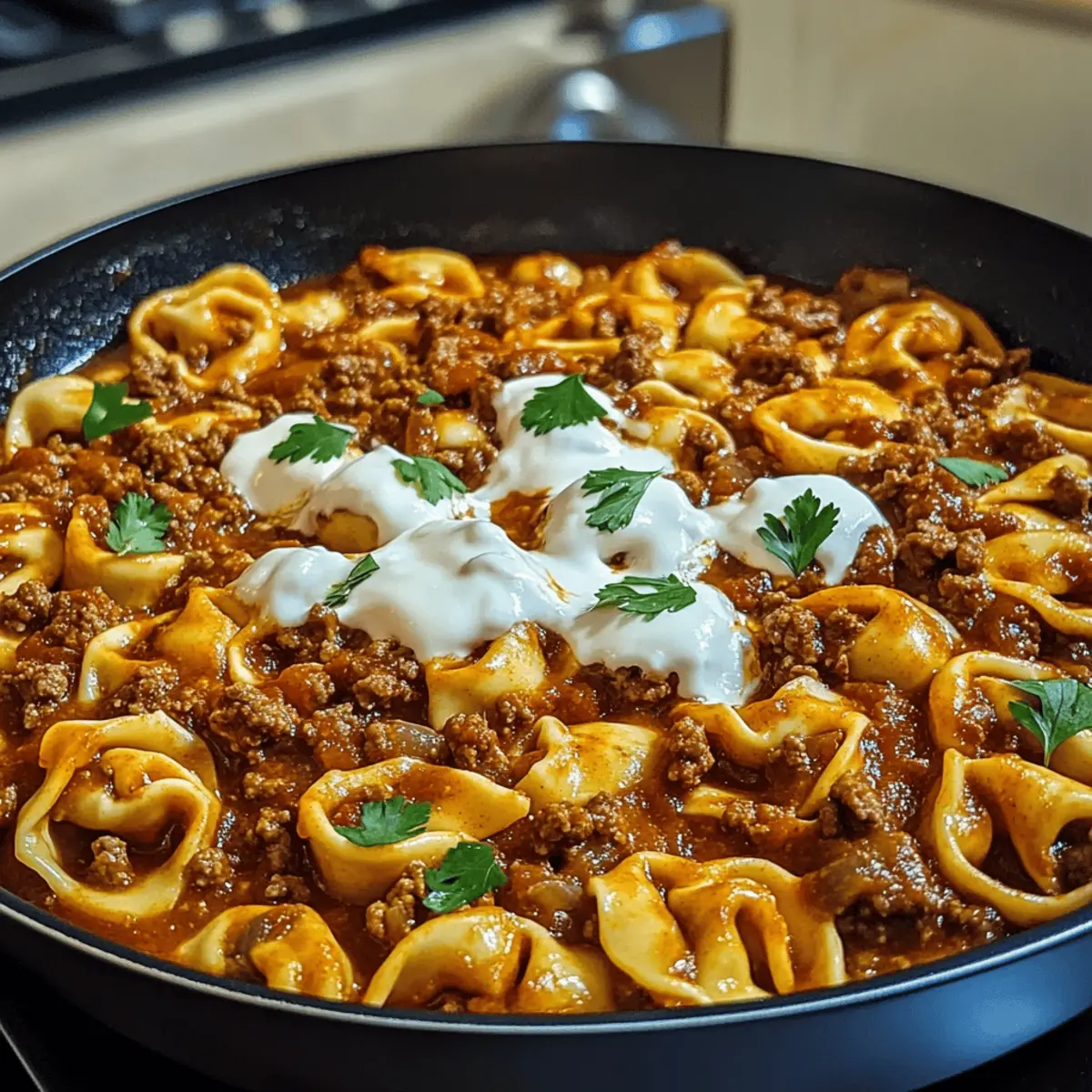 Cheesy Beef Enchilada Tortellini wjsabg