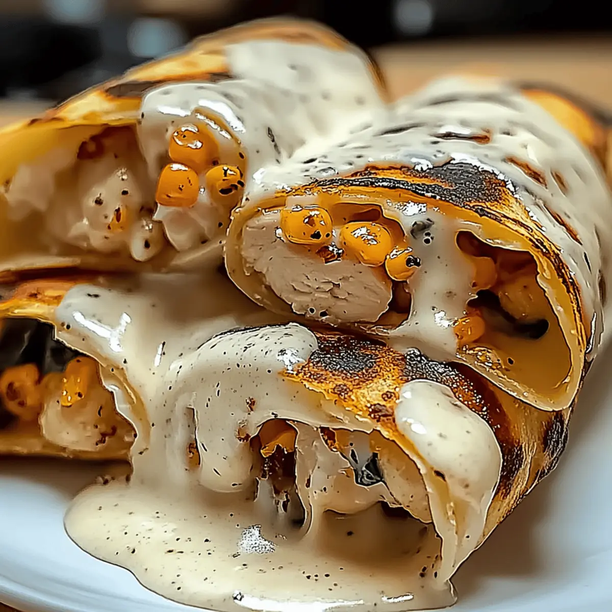 Cheesy Garlic Chicken Wraps rfkvln