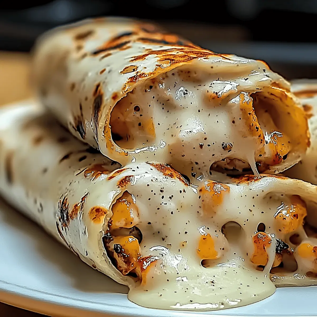 Cheesy Garlic Chicken Wraps uvifmh