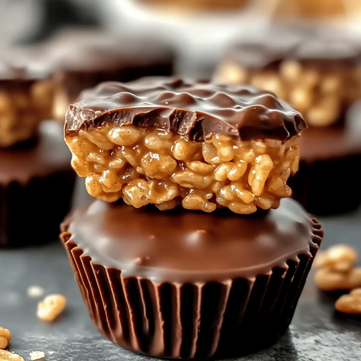 Chocolate Peanut Butter Rice Krispie Cups oosyoc
