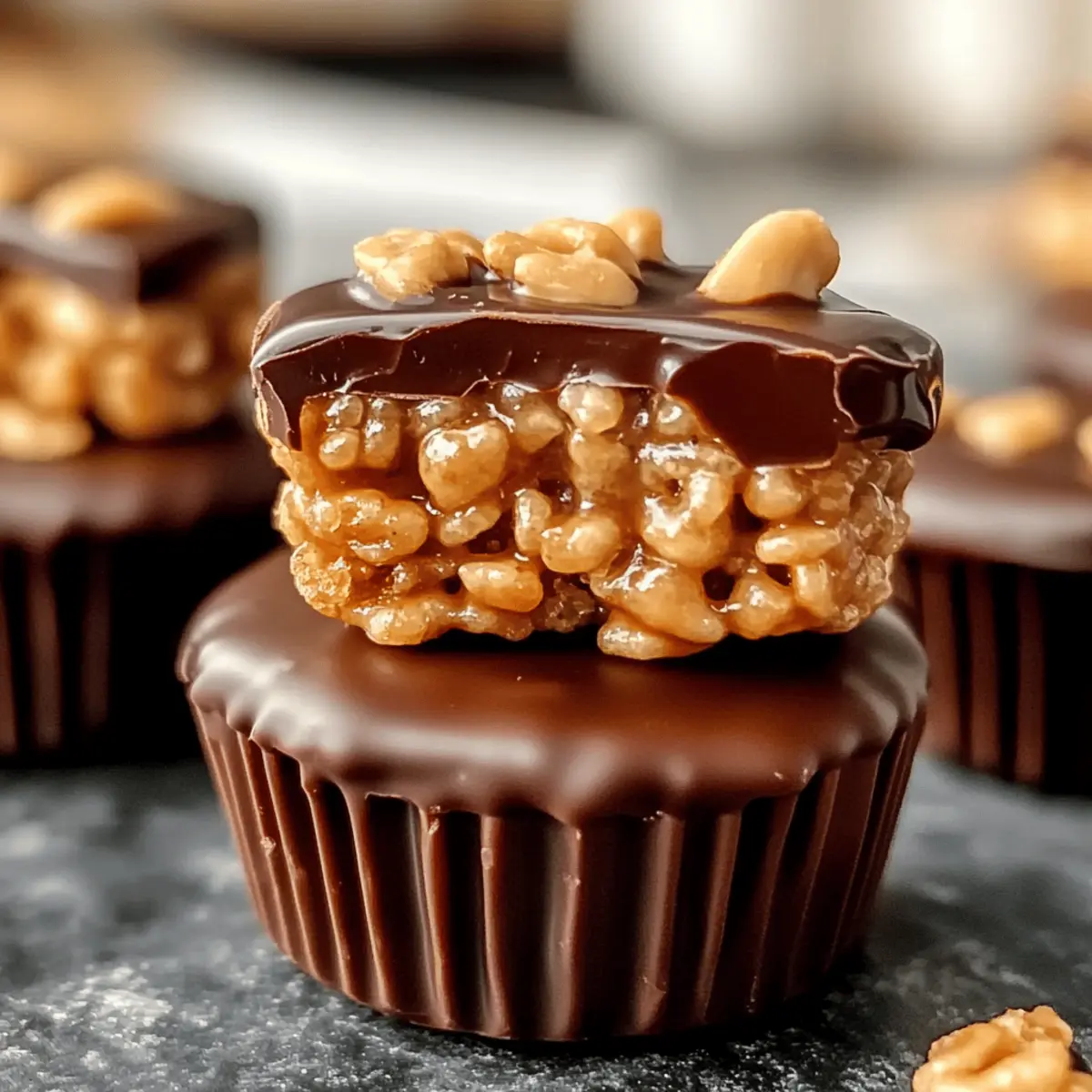 Irresistible Chocolate Peanut Butter Rice Krispie Cups Recipe