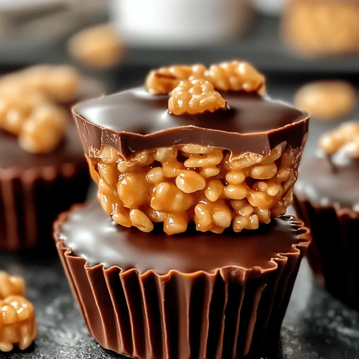 Chocolate Peanut Butter Rice Krispie Cups zqpwka