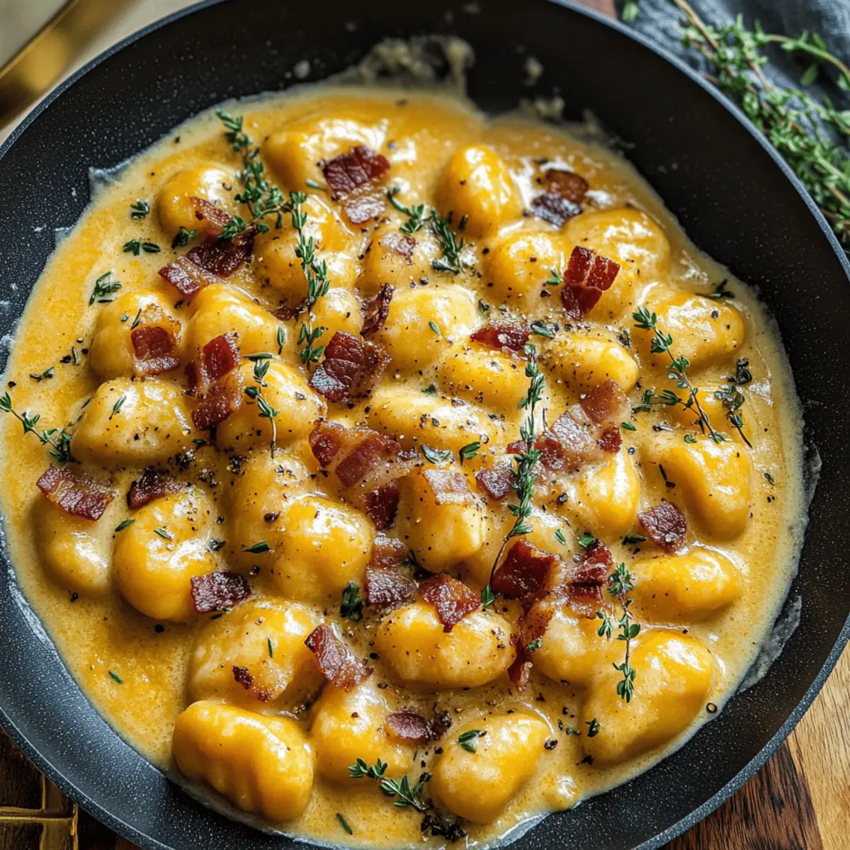 Creamy Pumpkin Gnocchi with Bacon for Ultimate Fall Comfort