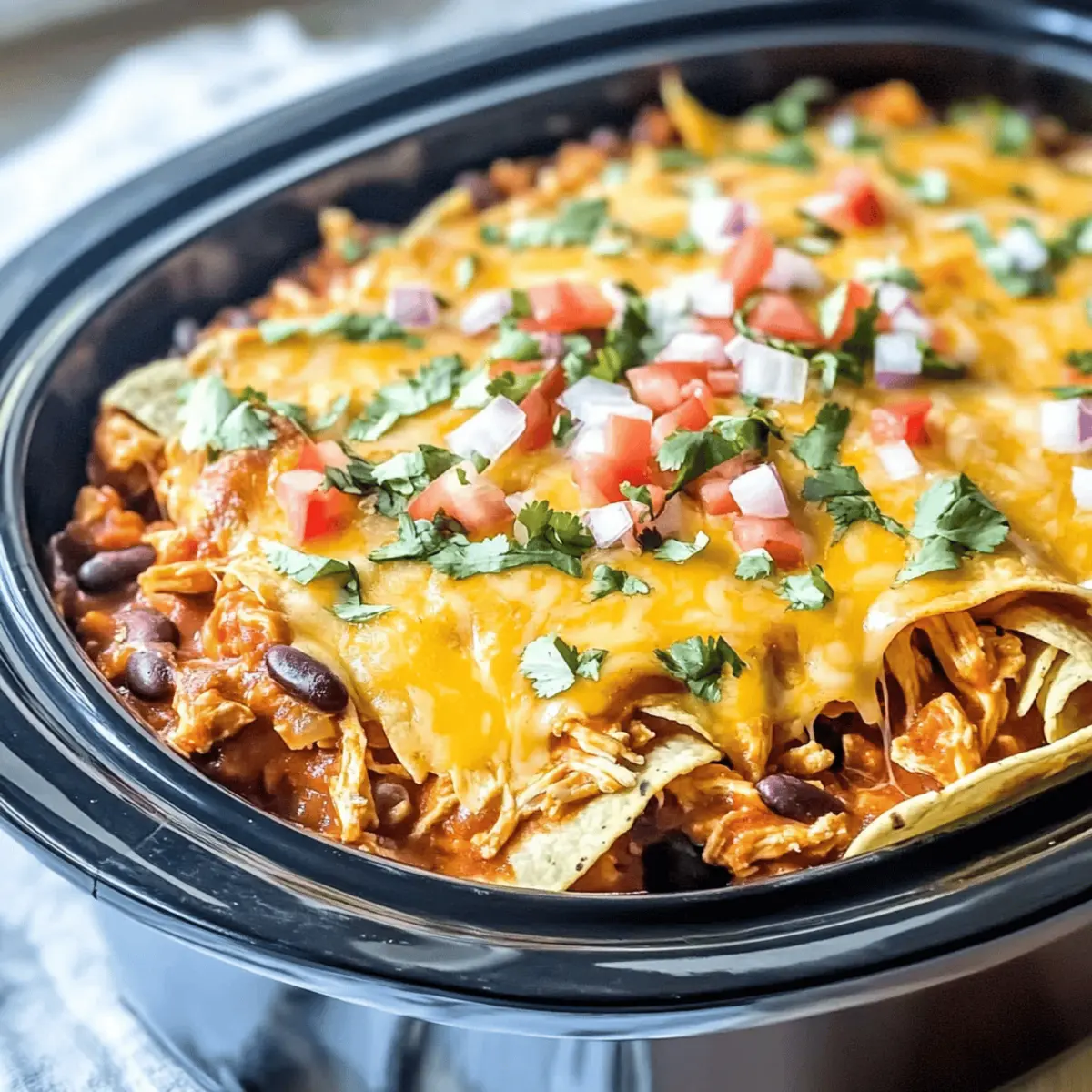Savory Crockpot Chicken Enchilada Casserole for Easy Nights