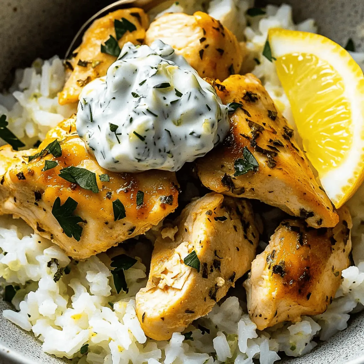 Dump and Bake Chicken Tzatziki Rice dqmrzw