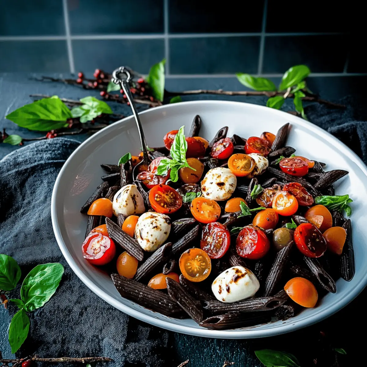 Halloween Caprese Pasta Salad timtds