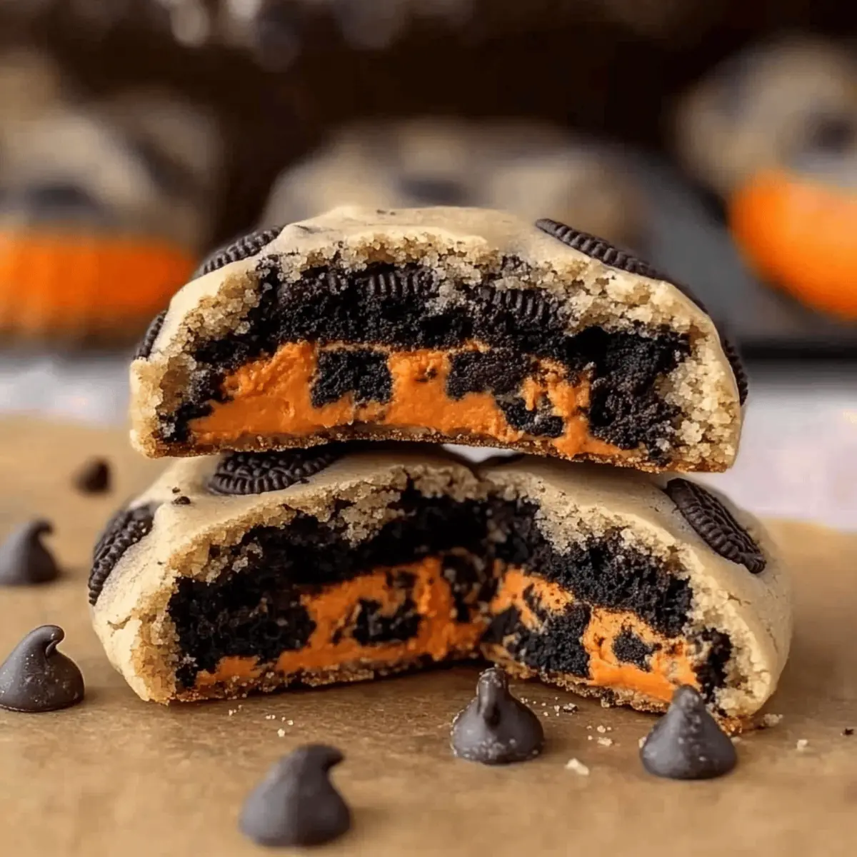 Halloween Oreo Stuffed Chocolate Chip Cookies hgfl8d