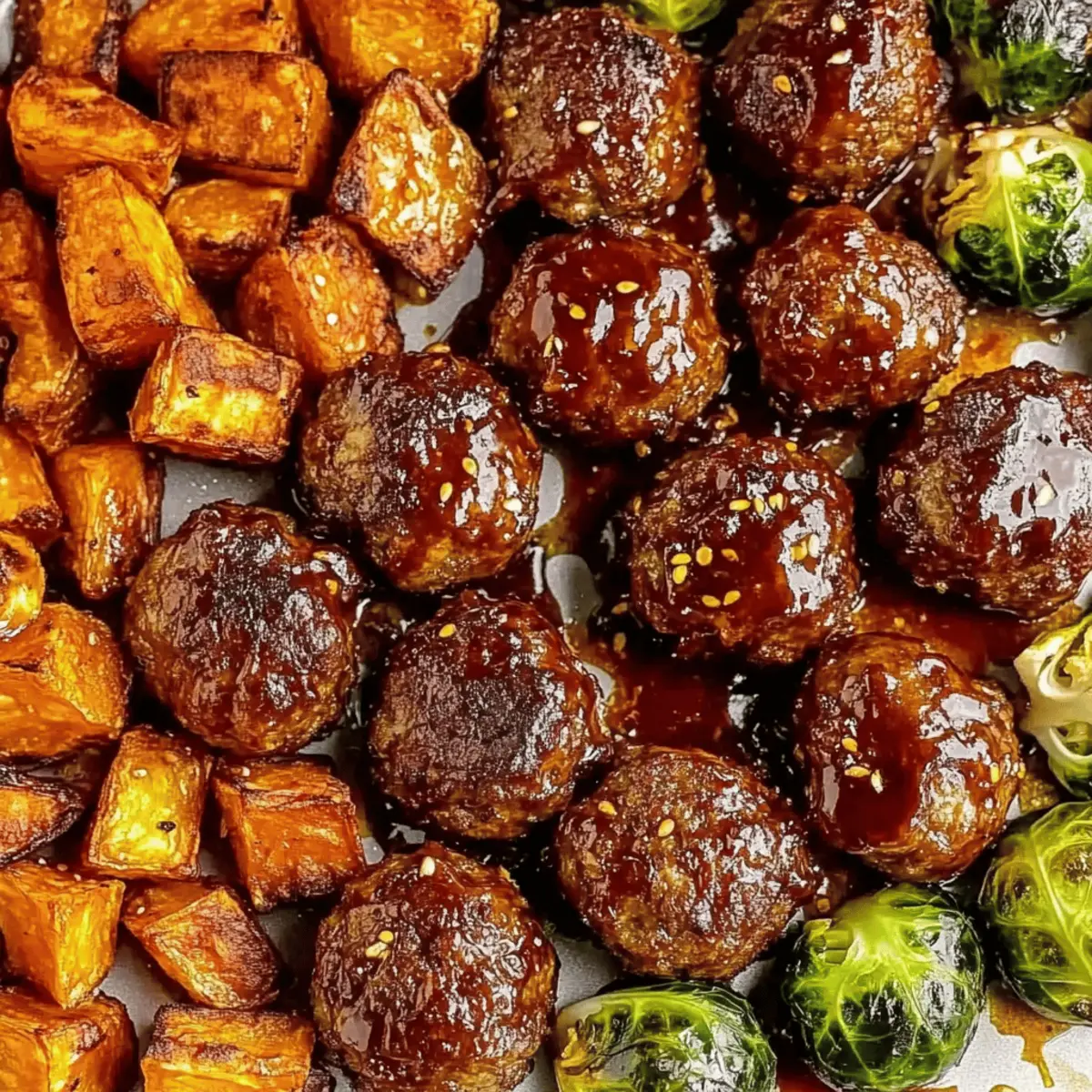 Savory Korean BBQ Meatballs with Roasted Veggies Delight