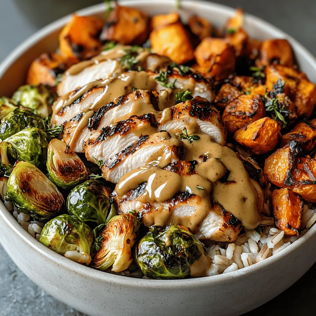 Maple Dijon Chicken Sweet Potato Bowls dmflbm