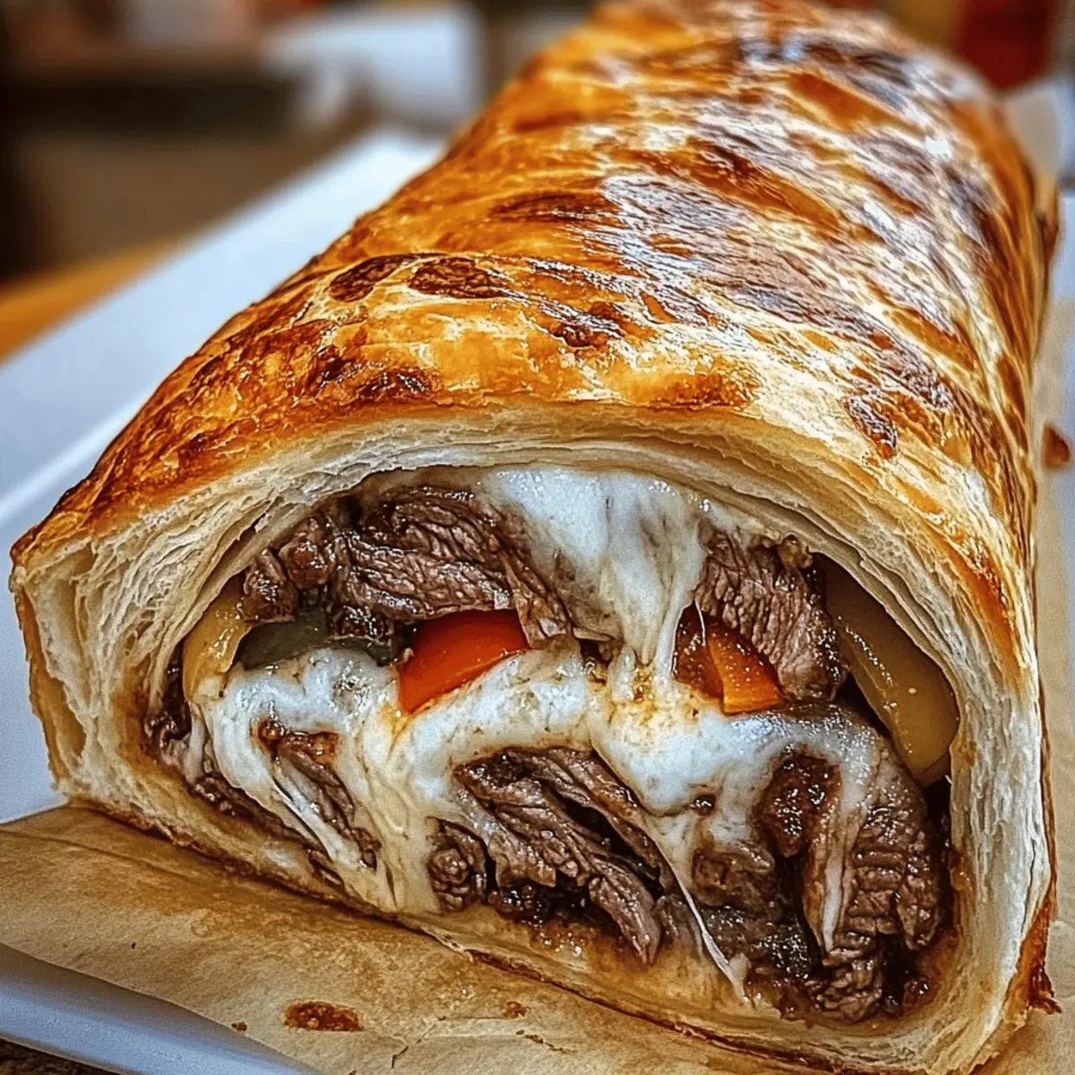 Mouthwatering Mozzarella Cheese Steak Stromboli gjvuaw