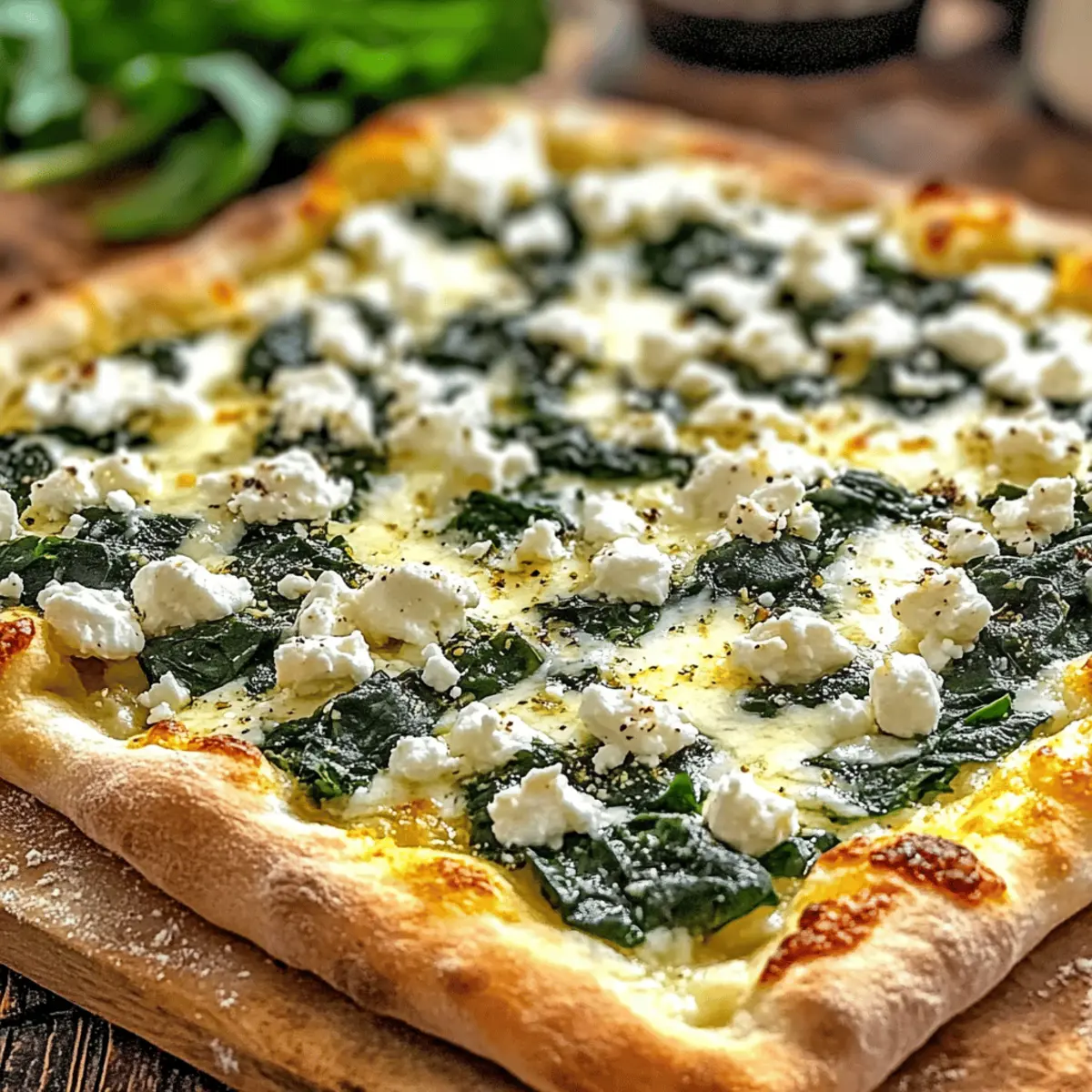 Creamy Roasted Garlic Spinach White Pizza You’ll Crave