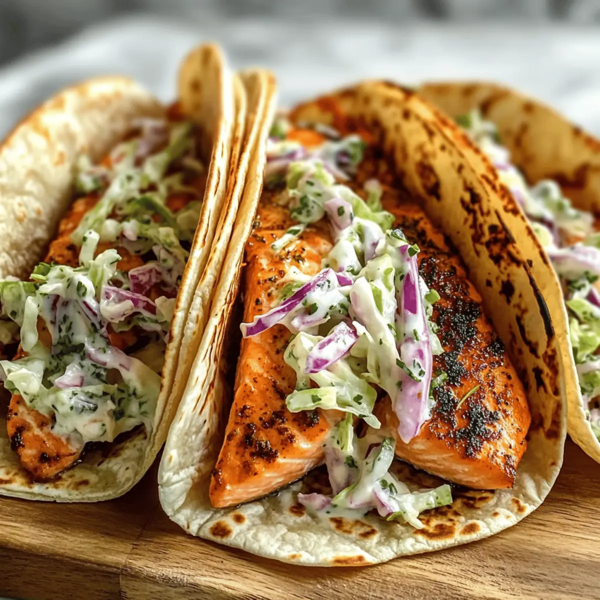 Salmon Tacos with Slaw kynzfr
