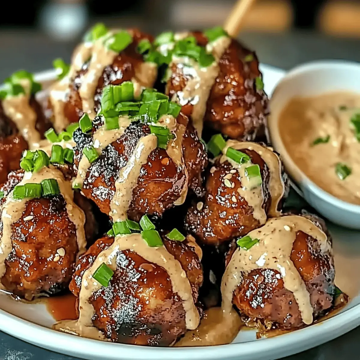 Tender Korean BBQ Meatballs with Spicy Mayo Dip l0fdzl