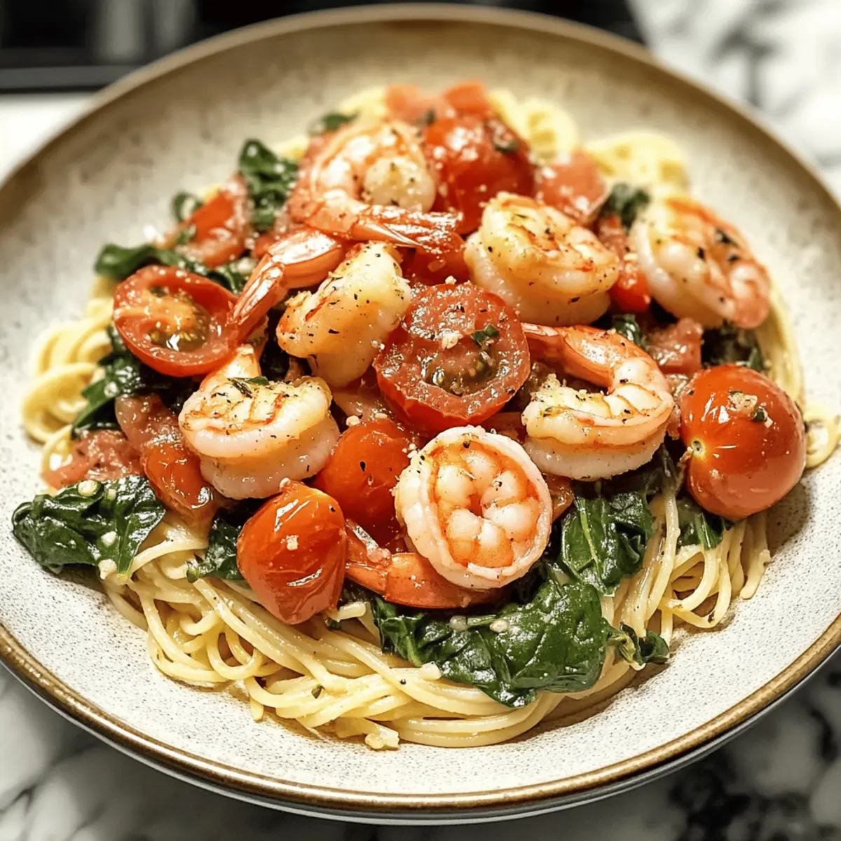 Delicious Tomato Spinach Shrimp Pasta in 30 Minutes