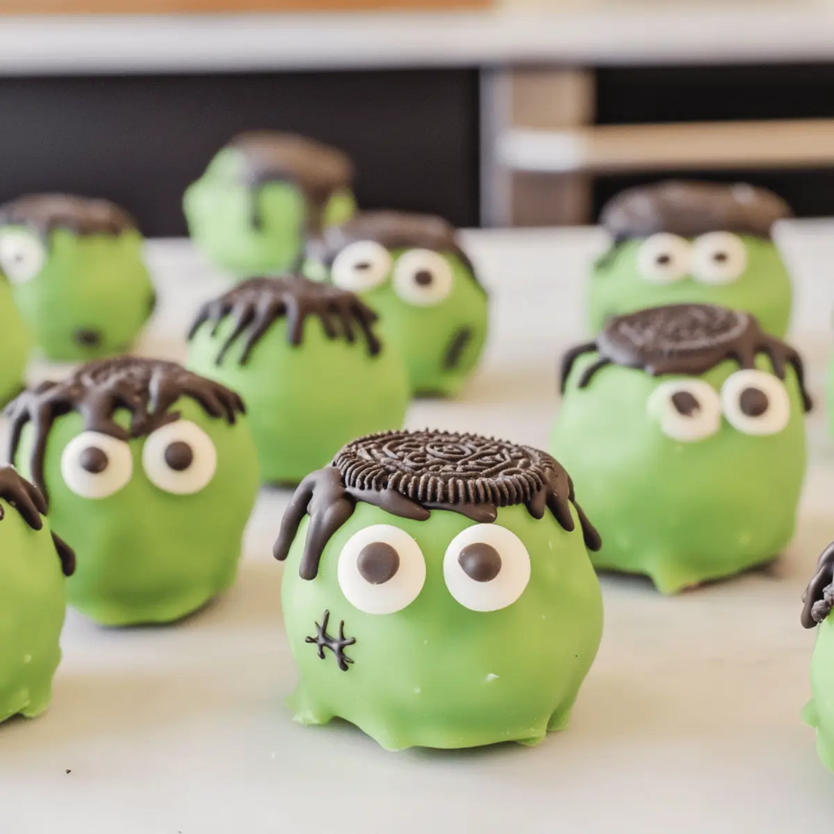 Create Spooktacular Frankenstein Oreo Balls for Halloween Fun