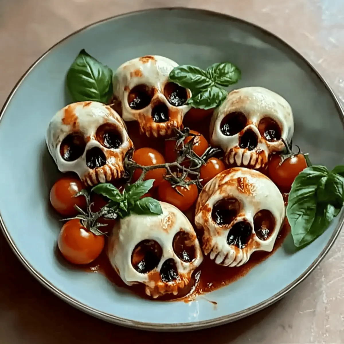 Spooky Mozzarella Skulls Perfect for Your Halloween Bash