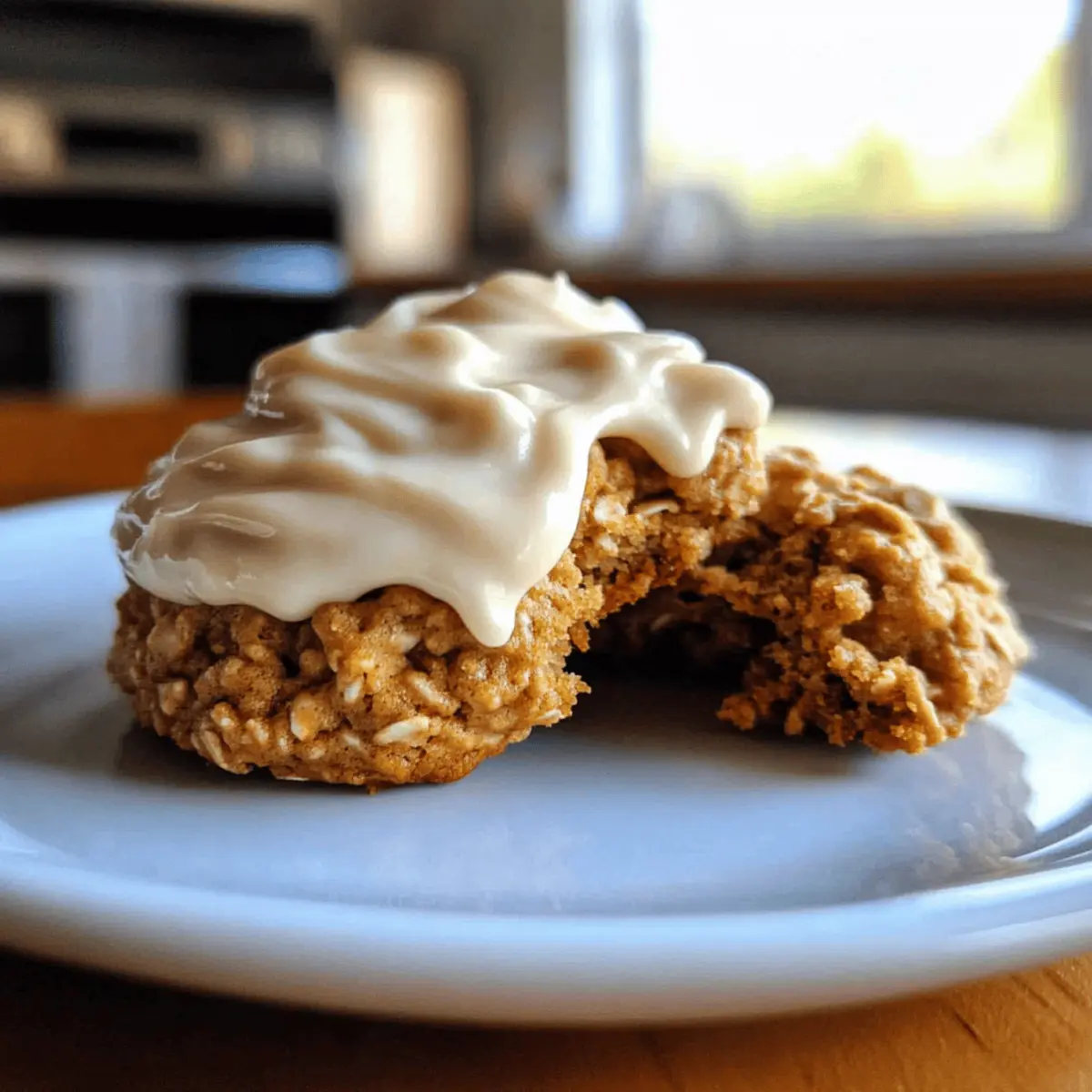 Soft Chewy Pumpkin Oatmeal Cookies with Maple Frosting Bliss