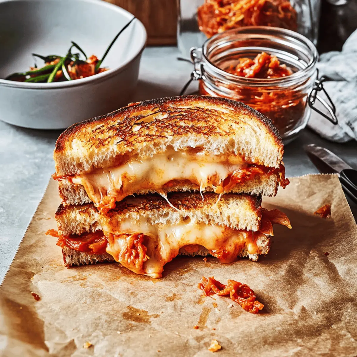 Kimchi Grilled Cheese Fusion Sandwich: A Flavor Adventure