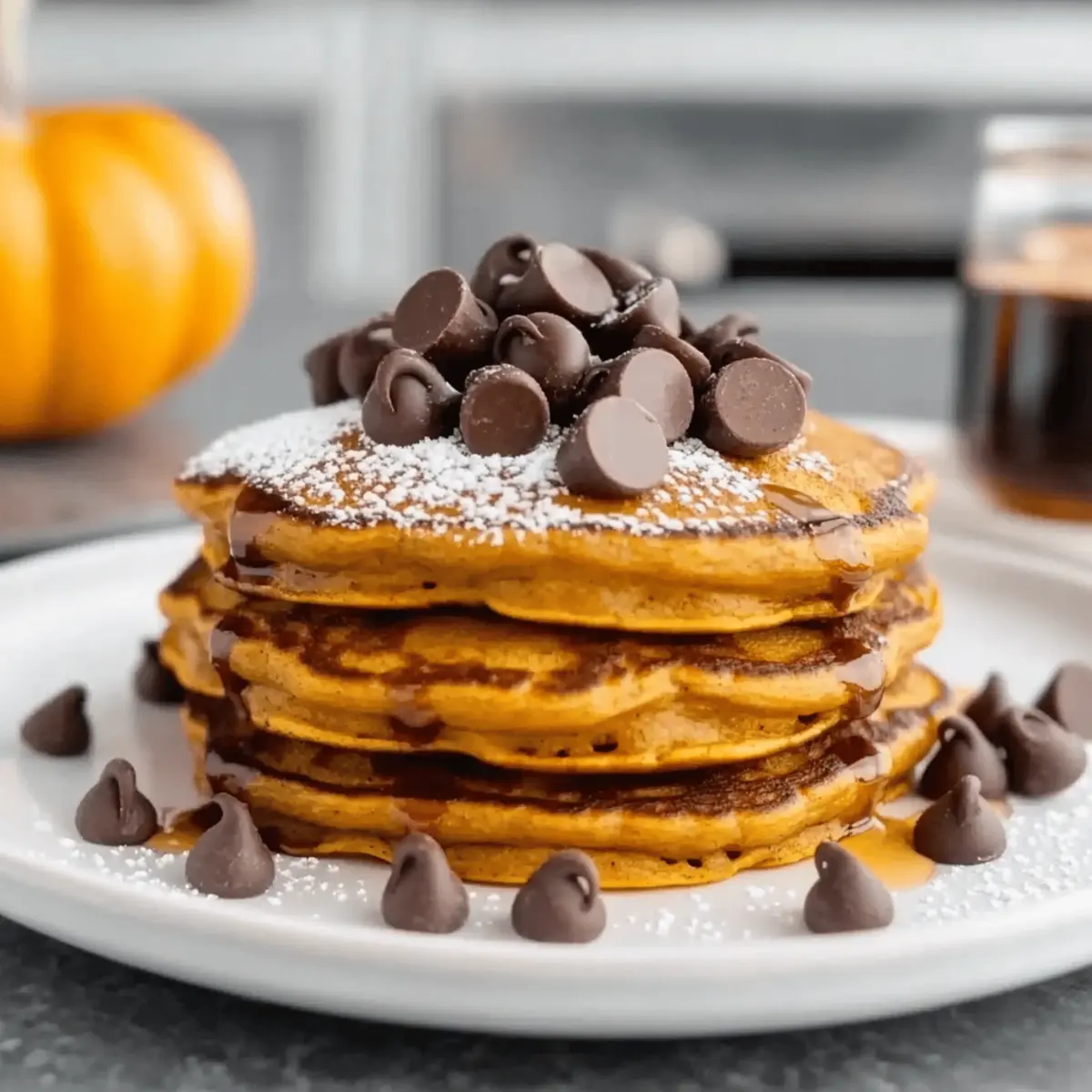 Deliciously Cozy Chocolate Chip Pumpkin Pancakes Recipe