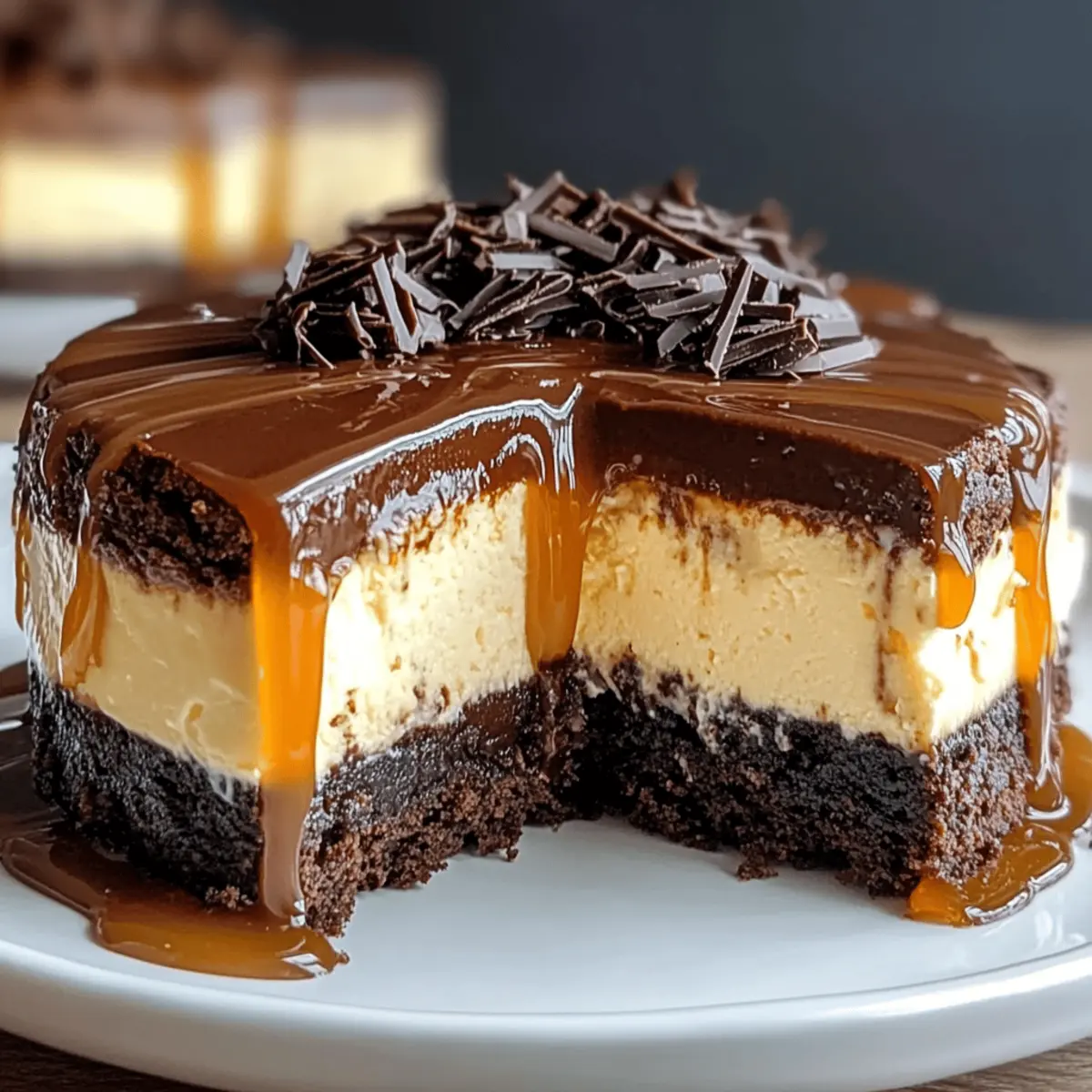Indulge in Caramel Brownie Cheesecake: A Dreamy Delight