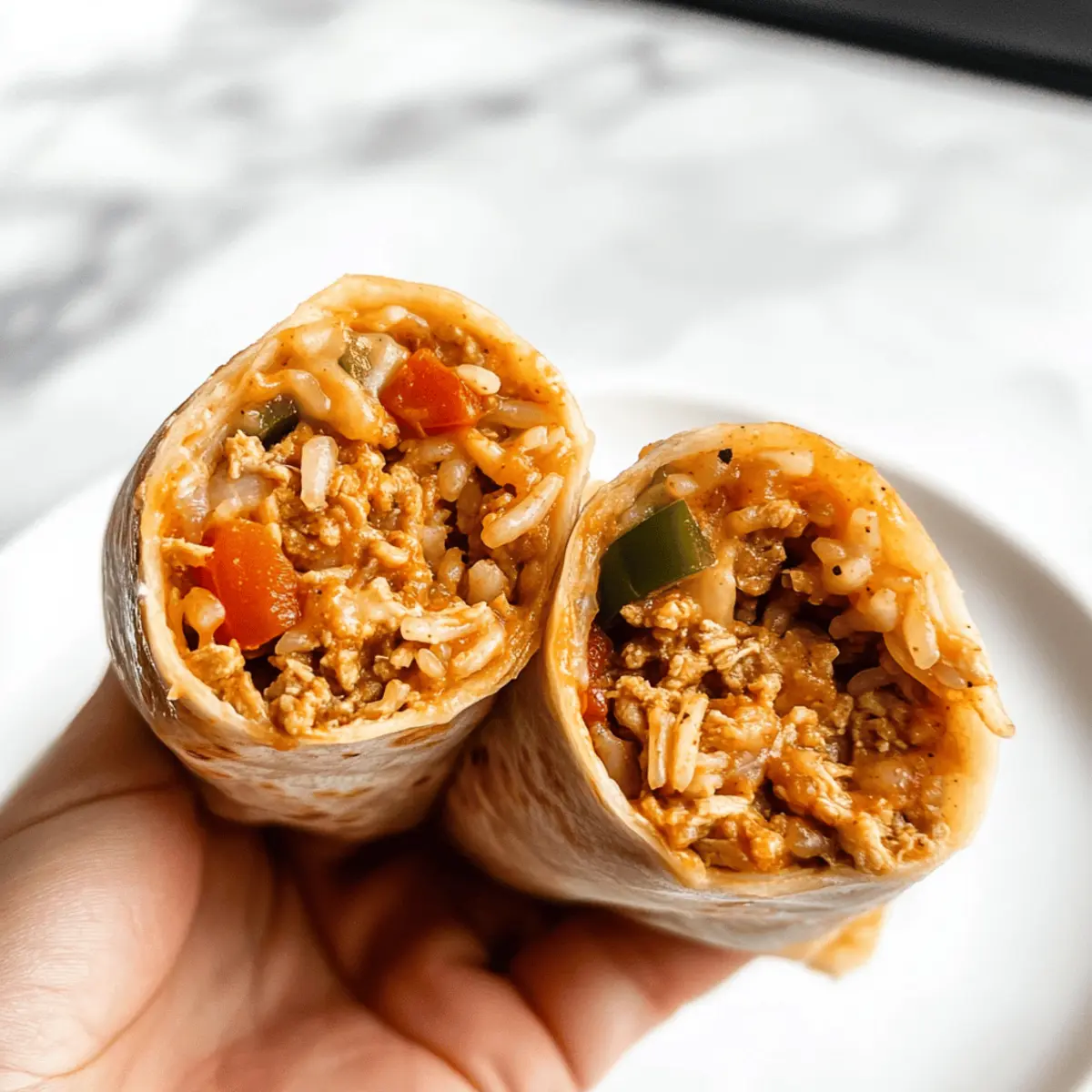 Cheesy Ground Chicken and Rice Burritos odm8mo