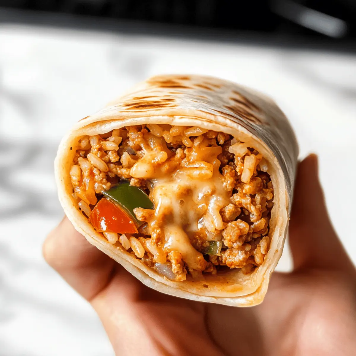 Cheesy Ground Chicken and Rice Burritos yh8e7h