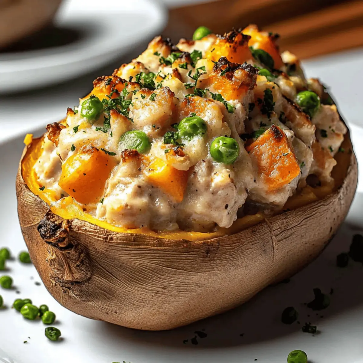 Chicken Pot Pie Stuffed Sweet Potatoes w9bctq